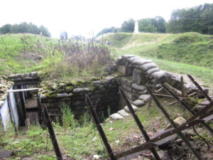 Concrete Sandbags used to fortify the German Trench on top of Vauquois Hill. Today the Trench part of a local historic park commemorating the Western Front.